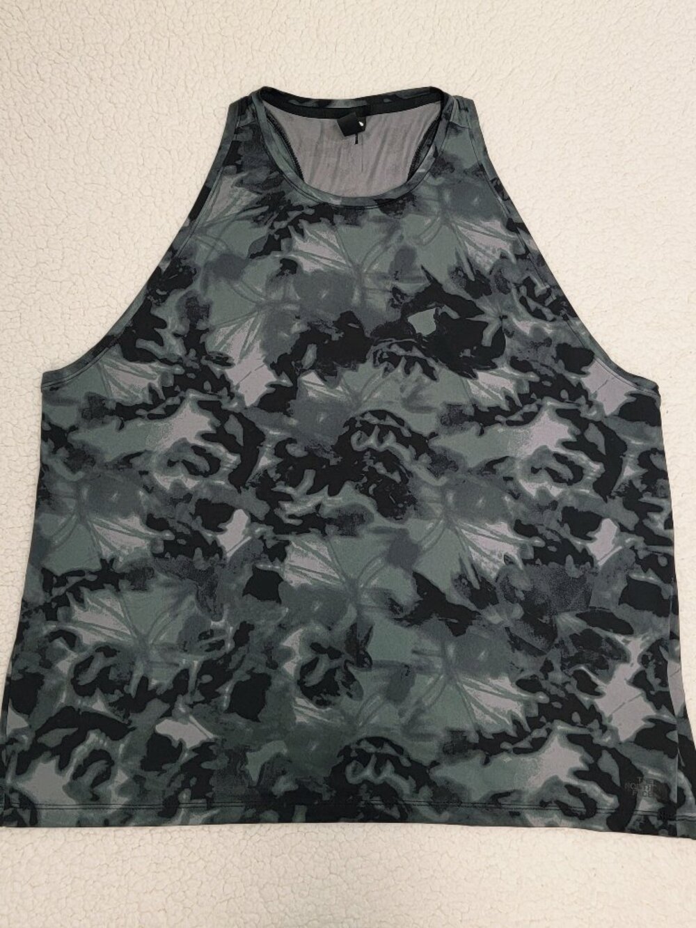 The North Face Women's XXL Dune Sky High Neck Tank Top Camo Floral Gray Green 2X